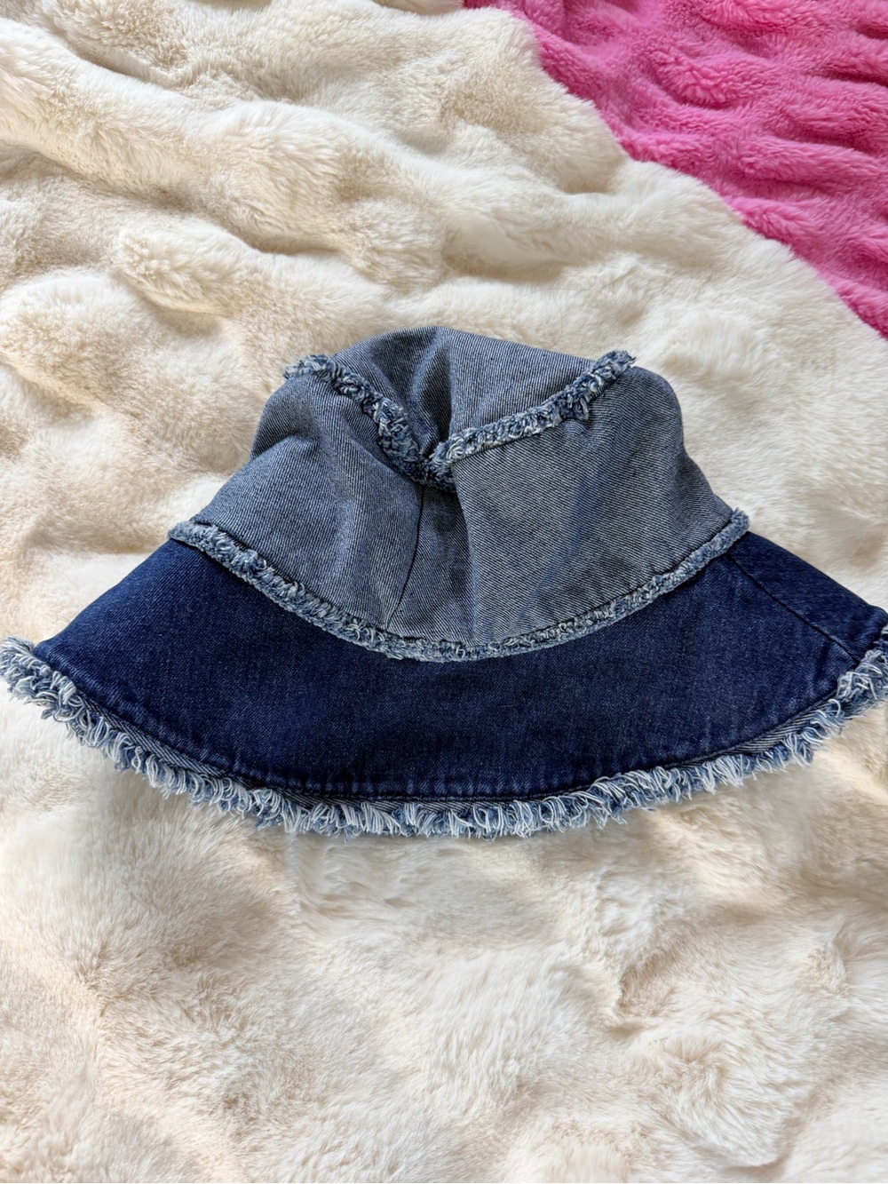 Denim Bucket Hat in Two-Tone Blue